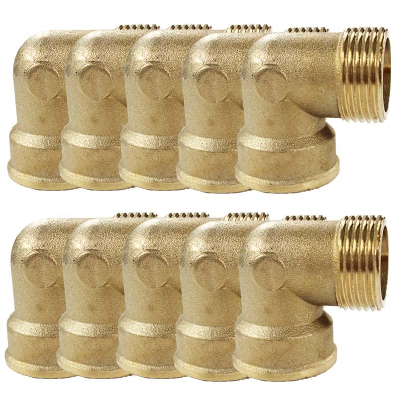 Raccord laiton à visser - Lot de 10 Coudes Laiton Mâle/Femelle 1" (26/34) -