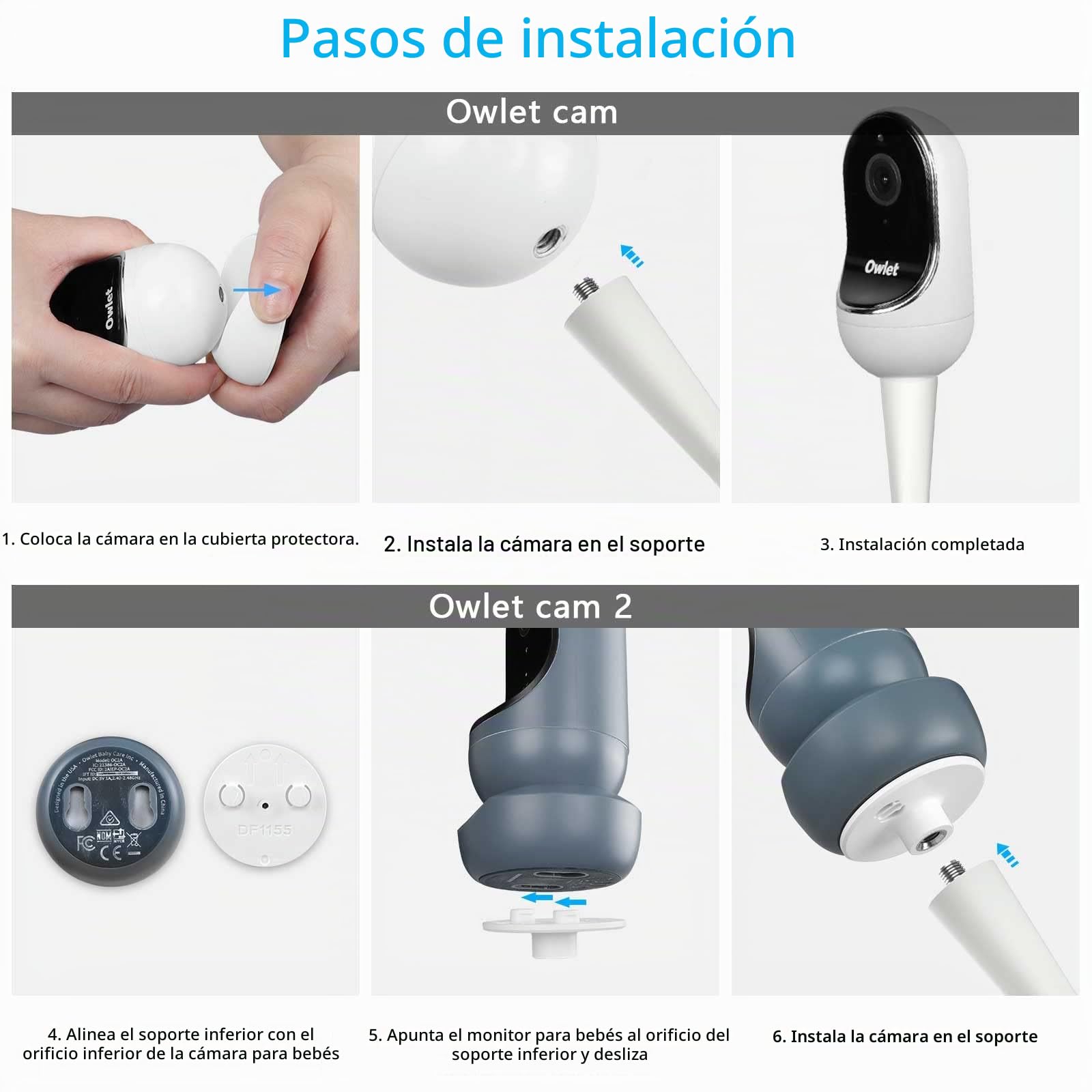 Soporte para monitor de bebé adecuado para Owlet Cam 2 / Owlet Cam Smart Baby Monitor