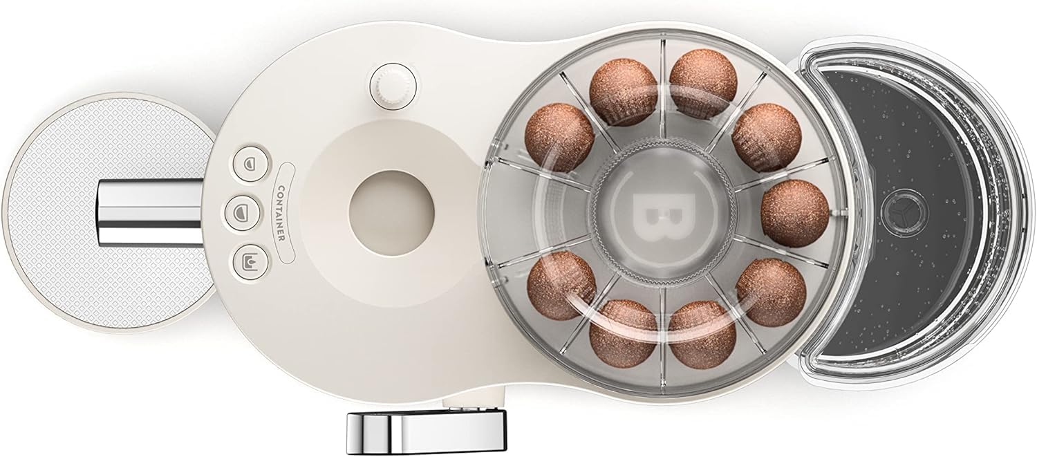 CAFE ROYAL SWITZERLAND PROFESSIONAL Machine à Café CoffeeB Globe Blanc 1.3L avec 180 Coffee Balls Expresso Forte - 100% Compostables