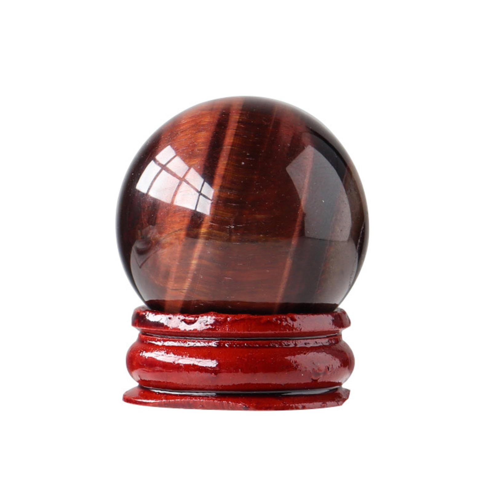 PKNVKZIDK Crystal Ball red Tiger Eye Stone Polished Home Desktop Decoration Feng Shui Ornaments,B-30mm