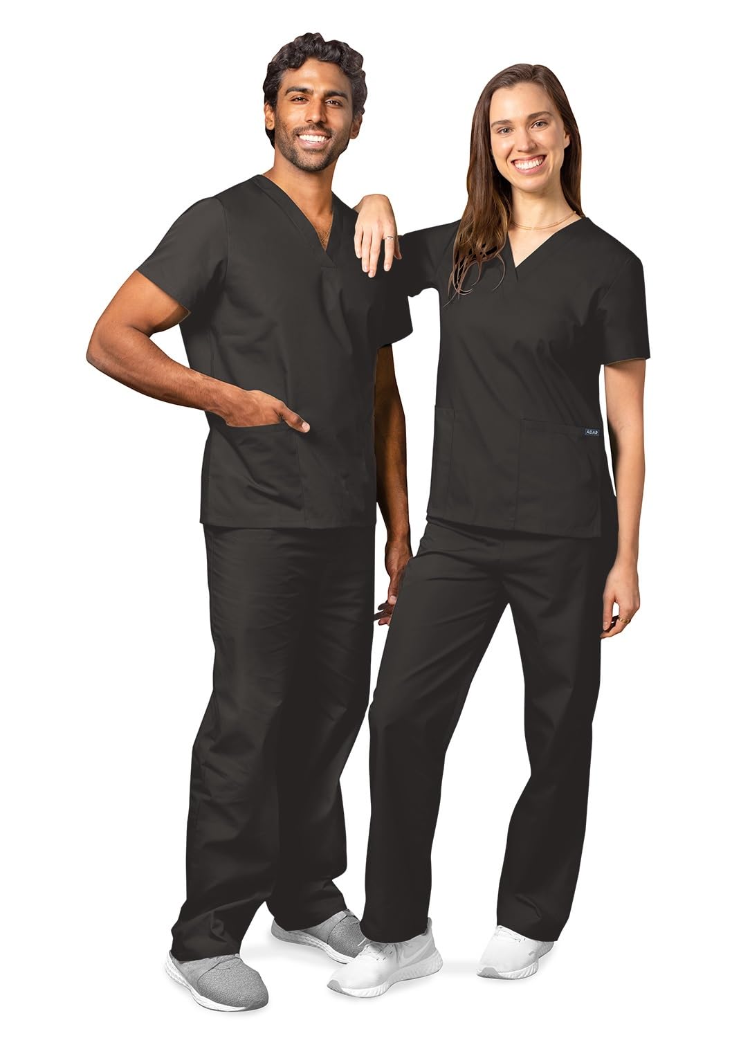Adar Uniformes médicos unisex - Uniformes médicos unisex con cordón - 701 - Pewter - L