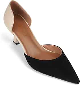 ◎maison special 2way Pointed Pumps Amazon.com | FOWT Chic Two Tone D'Orsay Kitten Mid Heel