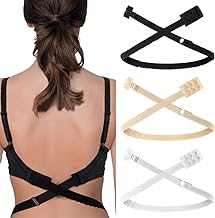 Posteriore Aperto Accessori Reggiseno, 3 Pezzi cinghie per reggiseno senza schienale da donna, per reggiseno a schiena bassa Scollo a V profondo Abito senza schienale Festa di nozze