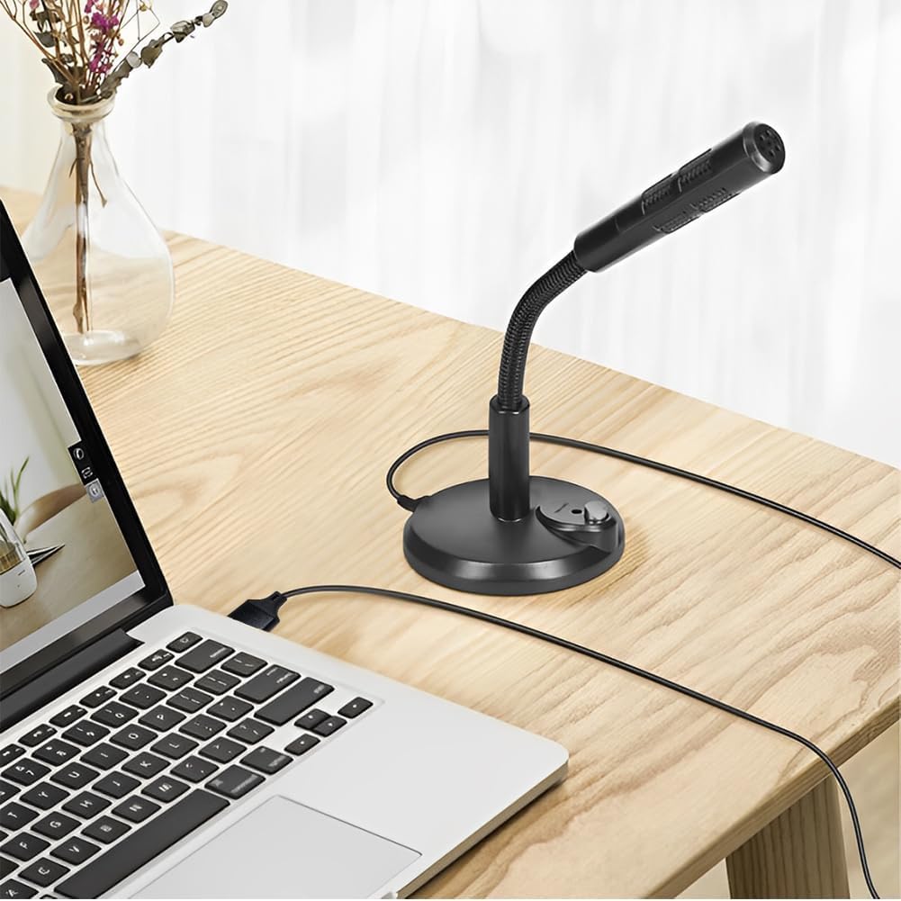 SHOPEE Noise Cancelling USB Microphone 360 Degree Rotatable Laptop Microphone Noise Reduction for Microphone Computer, Laptop, Desktop Plug and Play Mic Record Games Singing Talking Karaoke