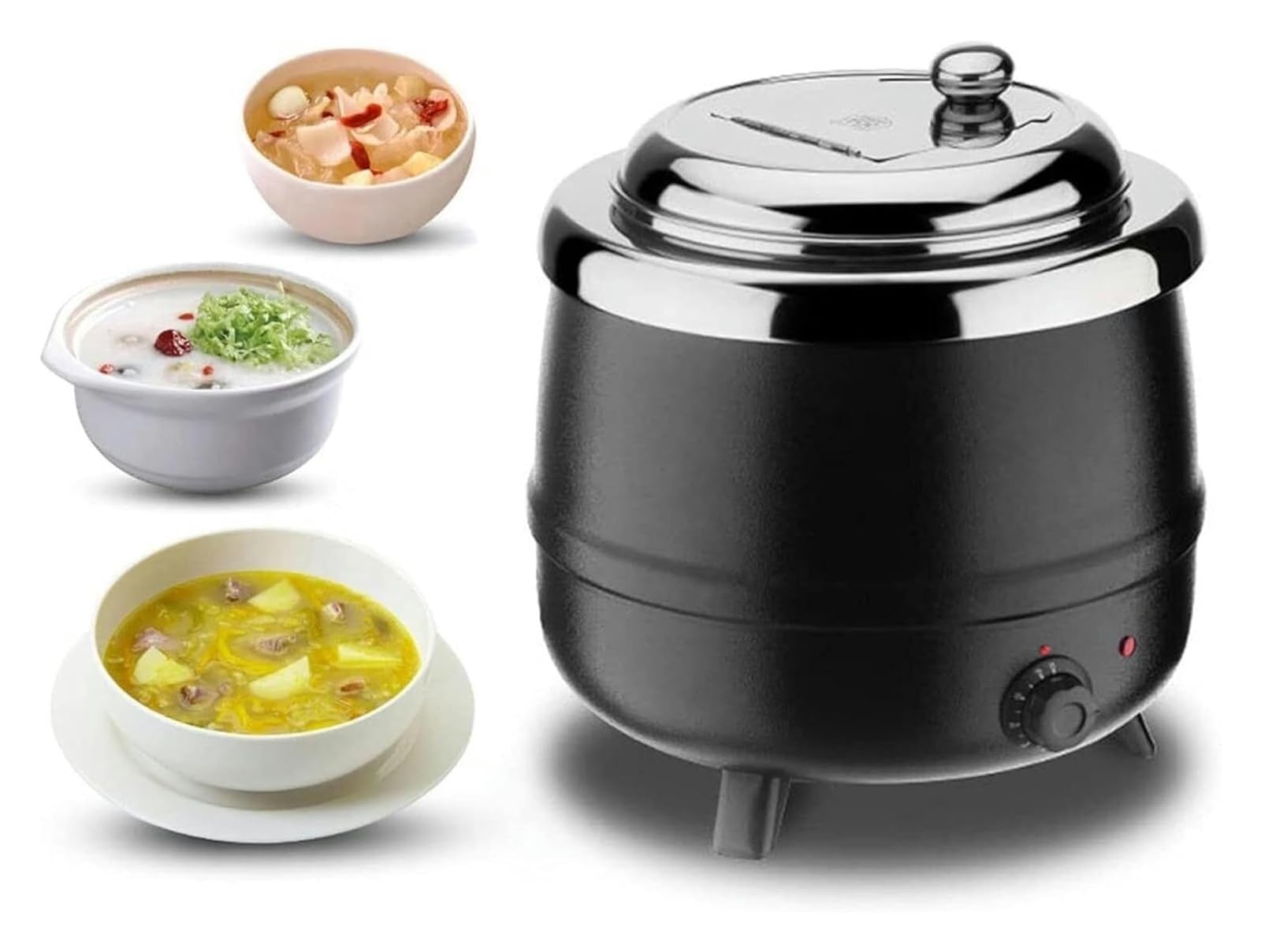 Zuppiera Elettrica, Bollitore per Zuppa, Scaldavivande commerciale da 400 W con pentola interna rimovibile for ristorante