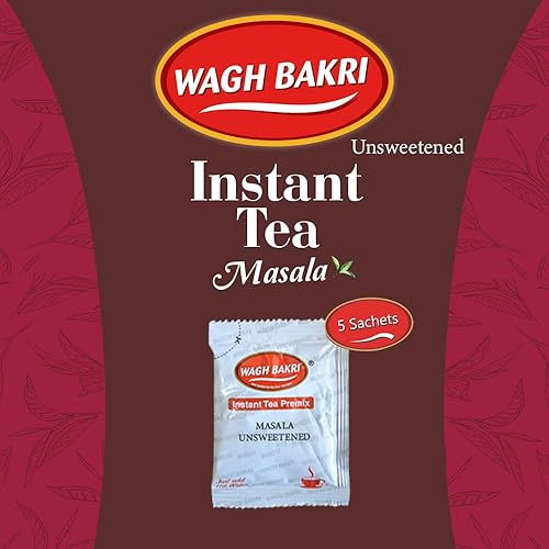 Miniatura 3 de BENGAL BOX Wagh Bakri - Mezcla de té instantáneo sin azúcar, paquetes variados, 15 sobres con aperitivo, Masala Chai (5), jengibre (5), cardamomo