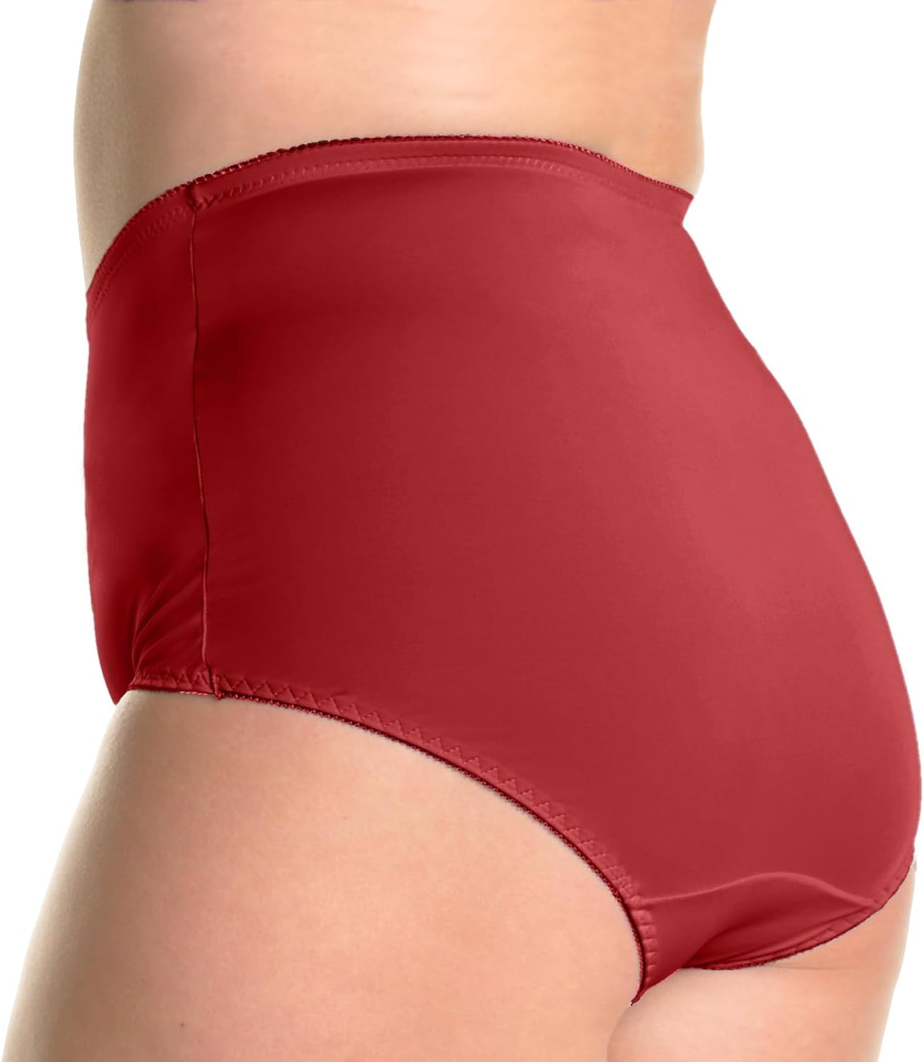 Angelina Women's High-Waisted Full-Coverage Nylon Briefs (6-Pack)