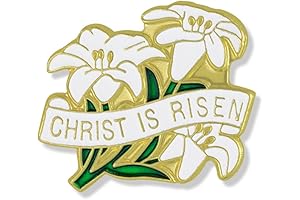Gold Tone and White Enamel Easter Lily Pin Memorial Day Lapel Pin...
