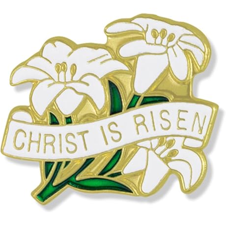 Gold Tone and White Enamel Easter Lily Pin Memorial Day Lapel Pin...