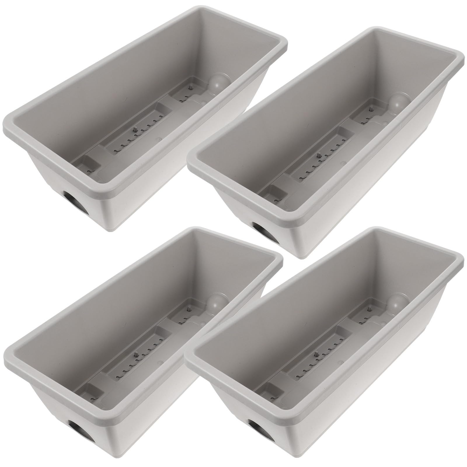 Jardinière rectangulaire au design épuré en résine durable lot de 4