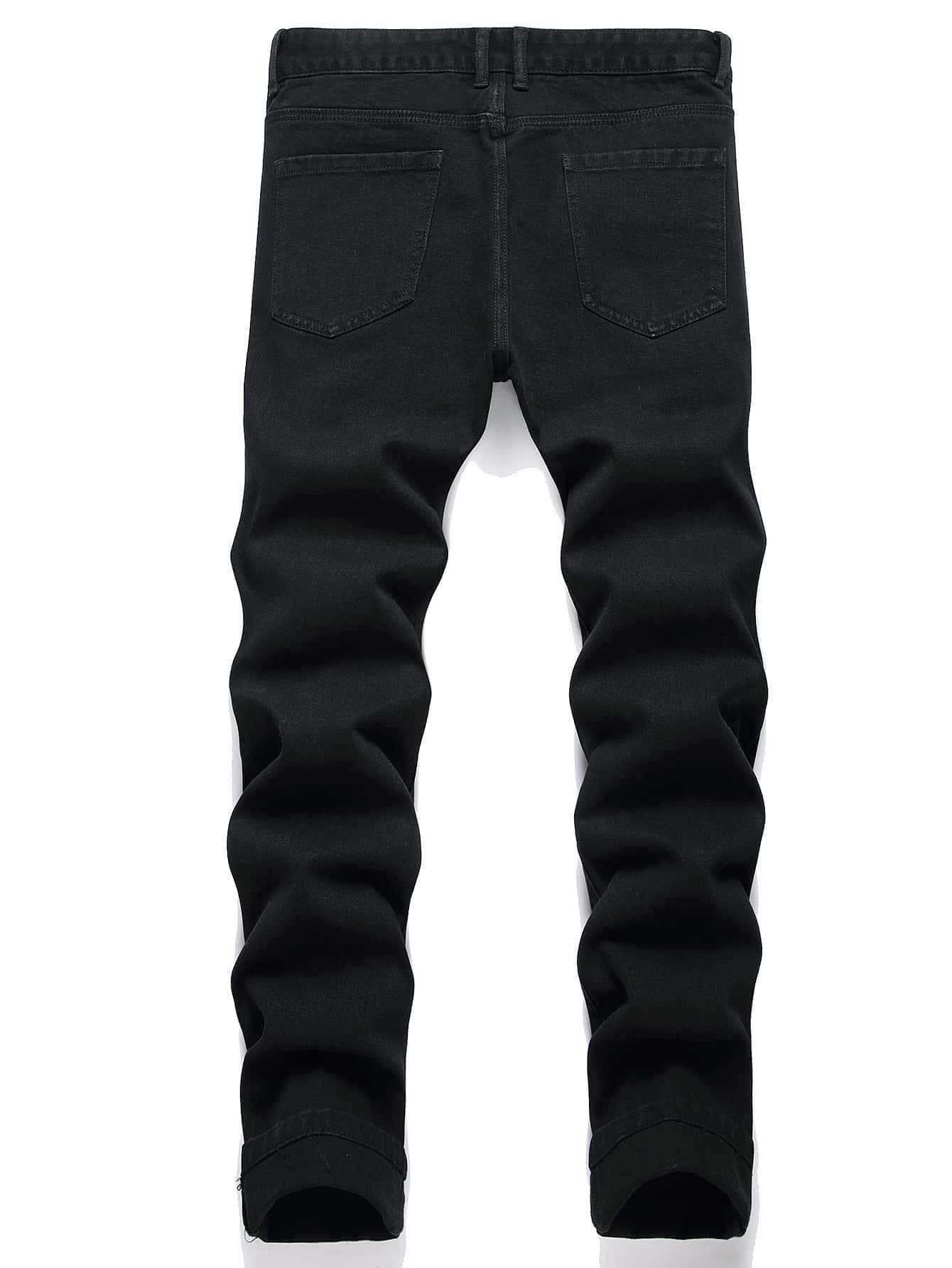 パンツ AMIRI Dancing Skeleton Jeans Size 28 ANYHUG Amiri Pants Men Skeleton Print Jeans (Color : Black, Size