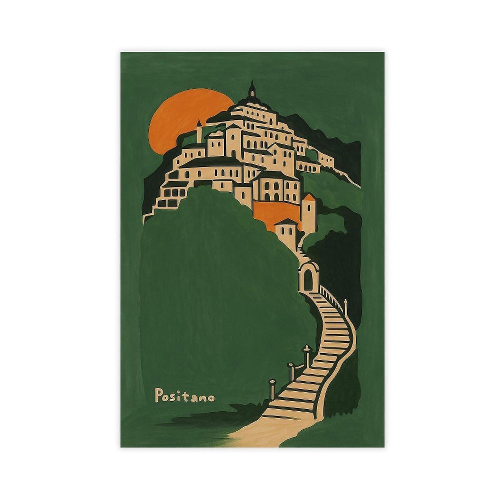 Poster vintage de voyage en Italie sur toile pour chambre à coucher, bureau, chambre, cadeau, 61 x 91,4 cm (L x l)