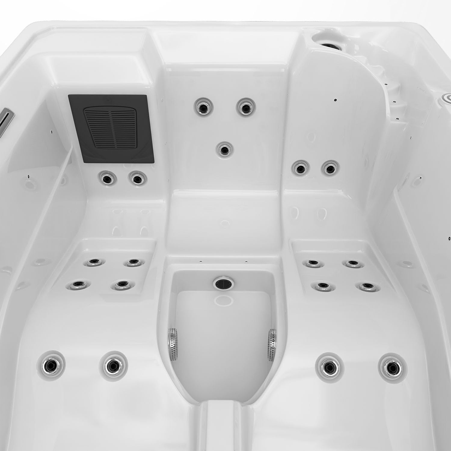 Tronitechnik Outdoor Whirlpool Spa ELBA Außen Whirlpool weiß 210cm x 150cm mit Heizung, Hydromassage, Sanitäracryl und Farblichtherapie