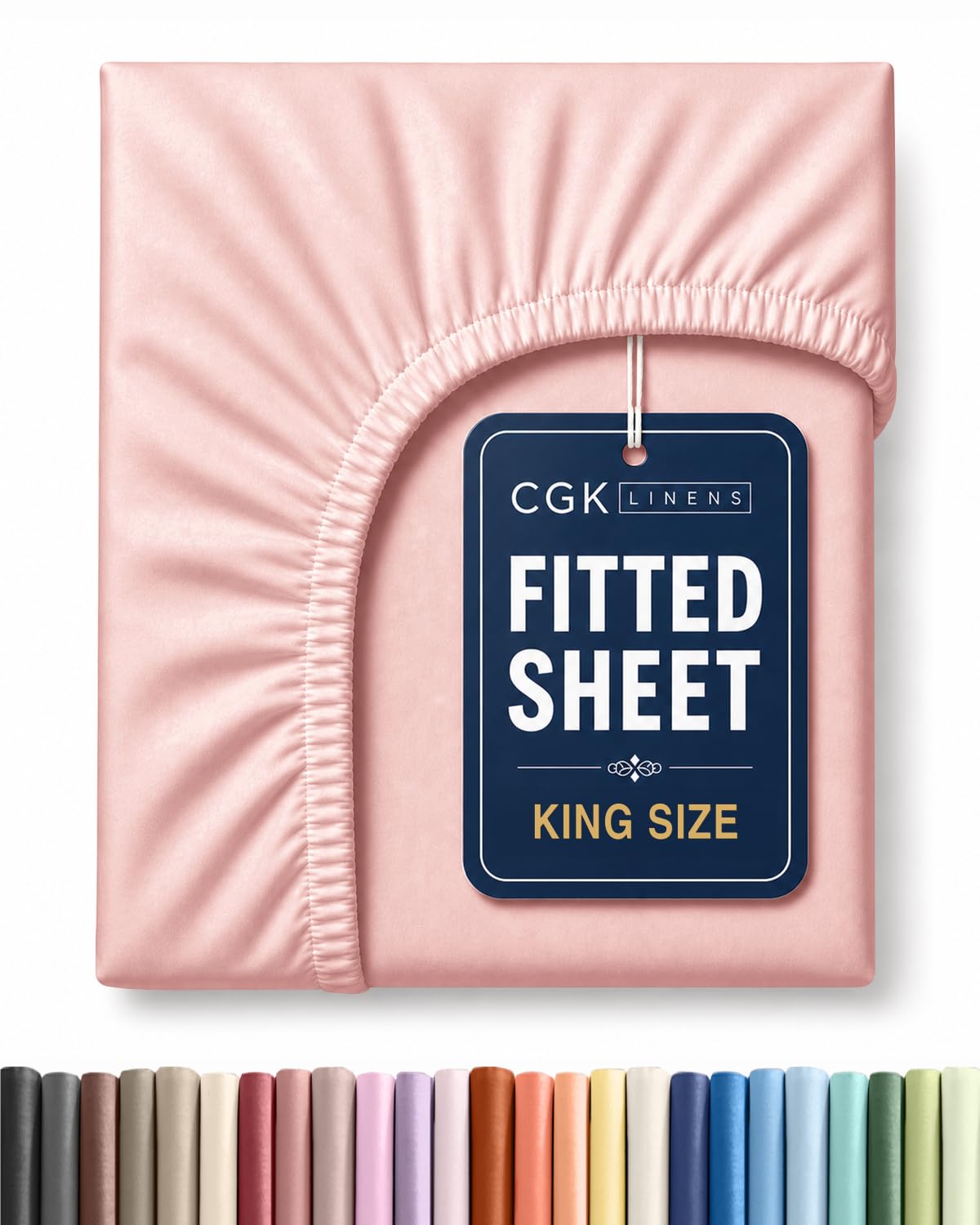 King Fitted Sheet - Single Fitted Sheet Only - Deep Pockets - Baby Pink