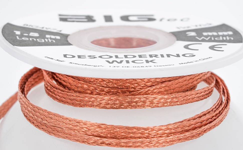 2X Tresse à Dessouder 2.5 Mm X 3 M, Tresse Fine En Cuivre Pur