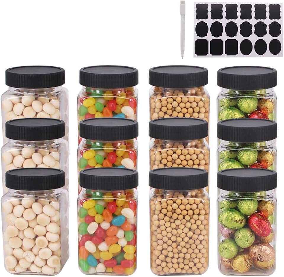large plastic jars with lids