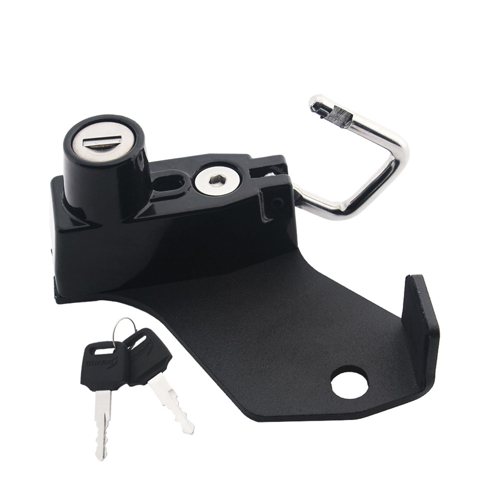 Black Generic Motorcycle Helmet Lock Kit Anti-Theft Motorbike Helmets Safety Locks Rust-Proof Universal Tamper-Proof Locking For Kawasaki Vn650 Vulcan S 650 Accessories (Black)