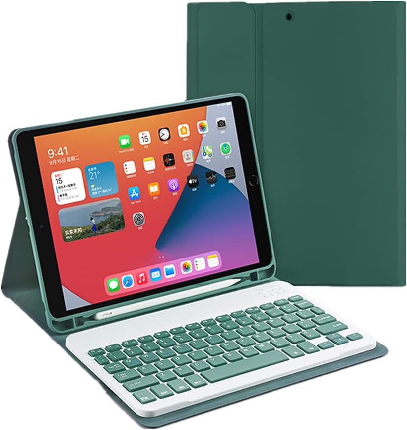 ZGSENLAN Keyboard case for iPad Pro11 inch，（4th/ 3rd /2nd/ 1st Generation） Bluetooth Keyboard Detachable Slim Folio Leather case with Pencil Holder Color keycap，Yellow