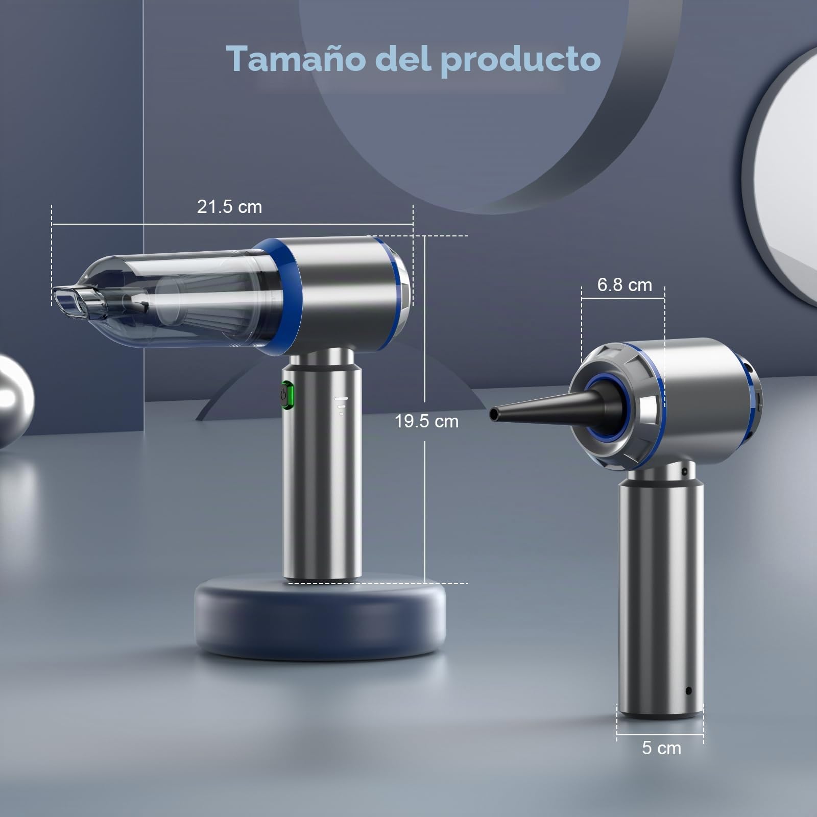 Aspirador inalámbrico de Mano, Aspirador 3 en 1, 18000PA Potente, 3 velocidades 200000 RPM, Mini aspiradora para Coche, Cocina, PC, sofá, Oficina, maiso