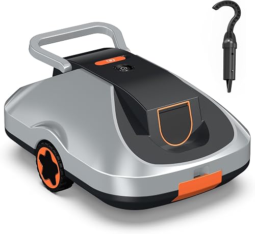 Robotic Pool Cleaner, 200-Min Cordless Pool Vacuum for Above Ground & Inground Pools up to 2500 Sq.ft, Automatic Pool Vacuum Robot for Leaves & Dirt, Powerful Suction Self-Parking (Butter)