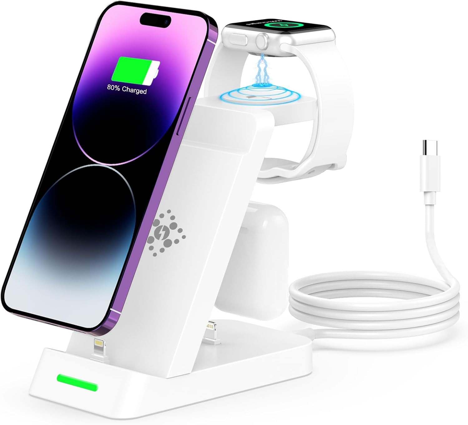 iPhone Charger Station, 3 in 1 Wireless Charging Station for Apple