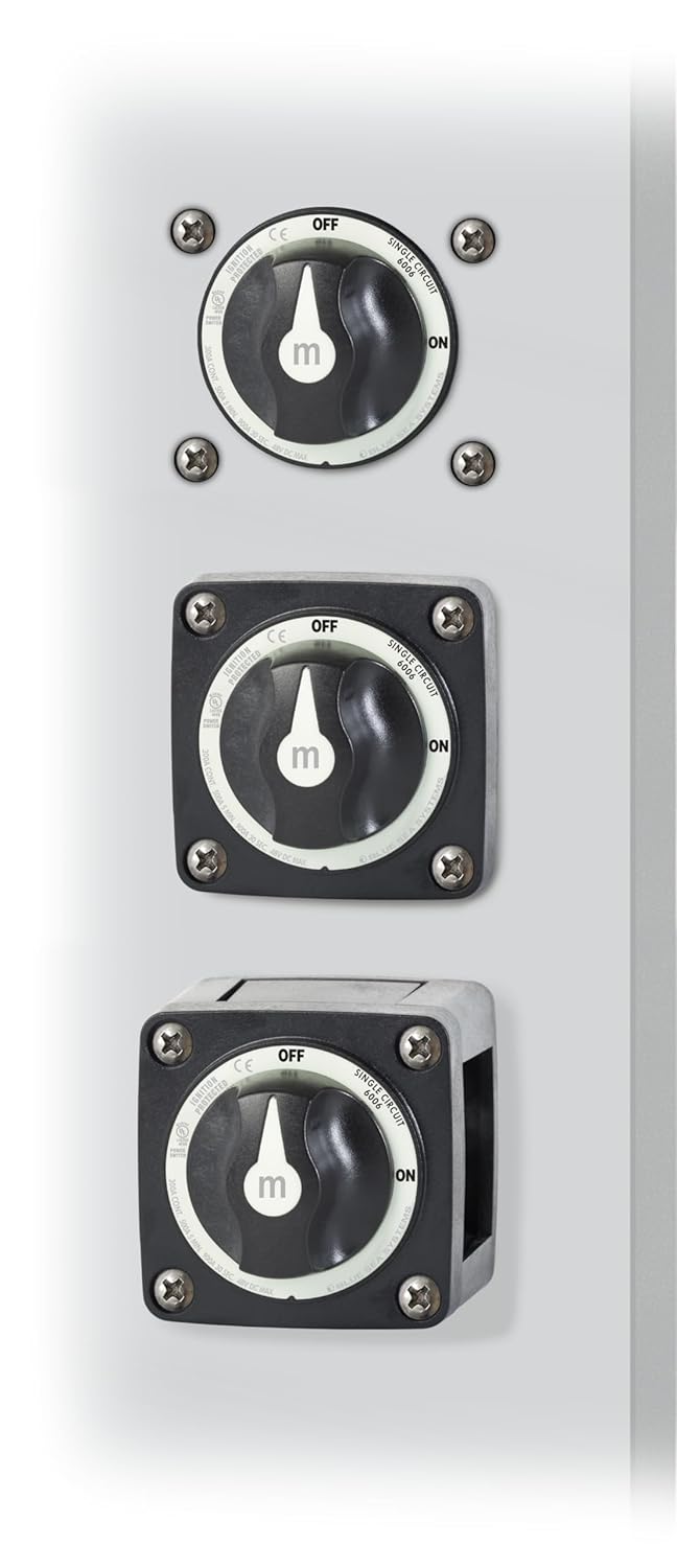 Blue Sea Systems On/Off Battery Switch With Knob, Black, 6006200 m‑Series
