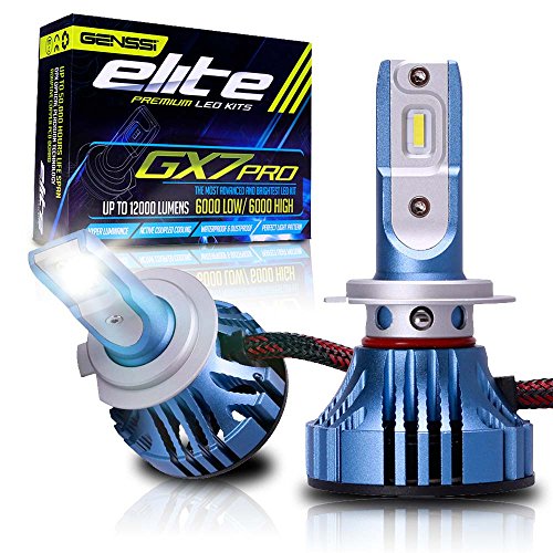 Genssi GX7 Pro LED Replacement Bulbs for Headlamps or Fog Lights, Relaces Halogen Bulb H7