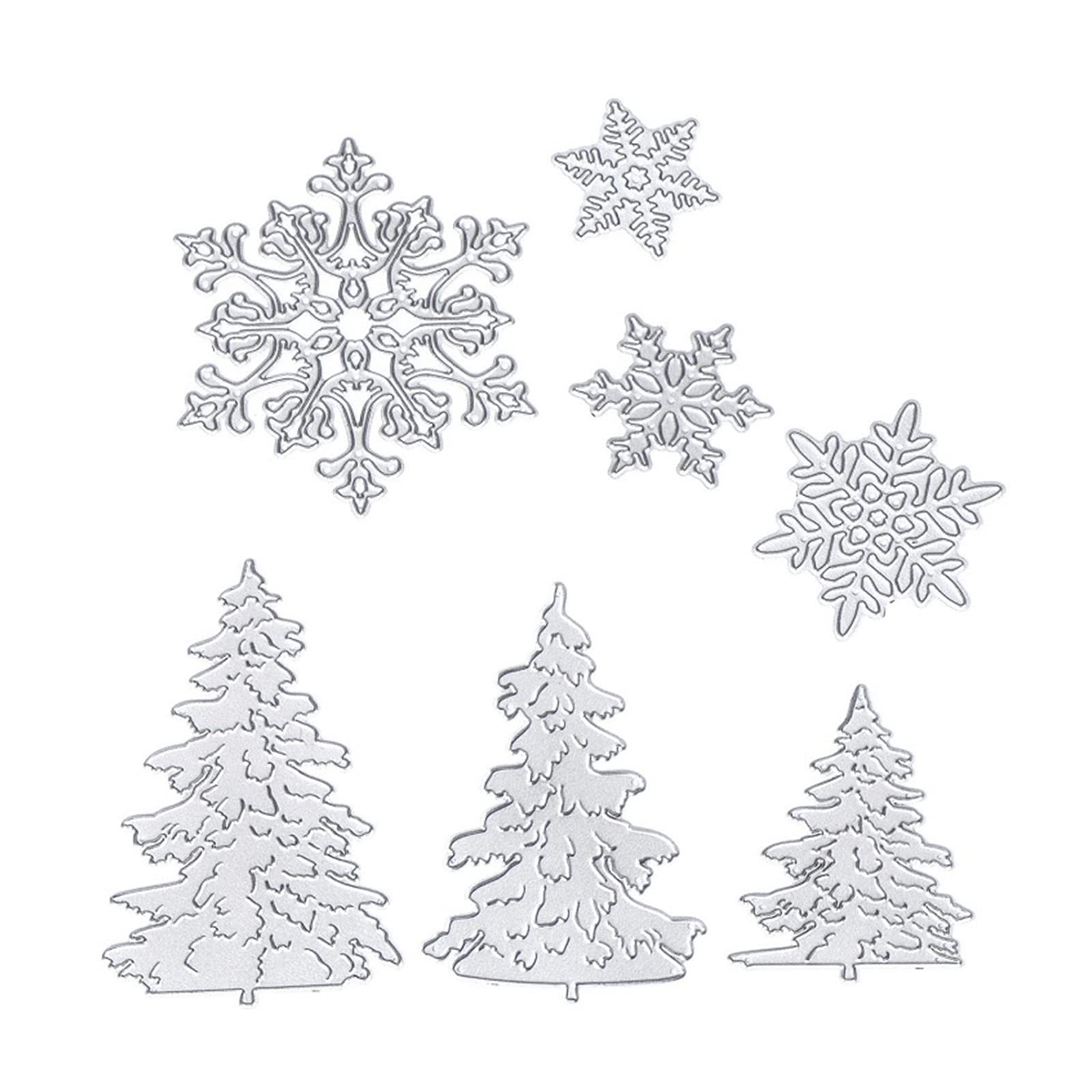 Buxuaaaa Pcs Christmas Tree Cutting Dies Metal Snowflake-Die-Cut Embossing Stencils-for Scrapbooking Album Card Photo-Decor