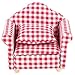 iLAZ 1:12 Scale Dollhouse Furniture Miniature Mini Arm Chair, Sofa for 1 for Doll House, Miniature Accessory Kids Pretend Toy, Creative Birthday Handcraft Gift - Red