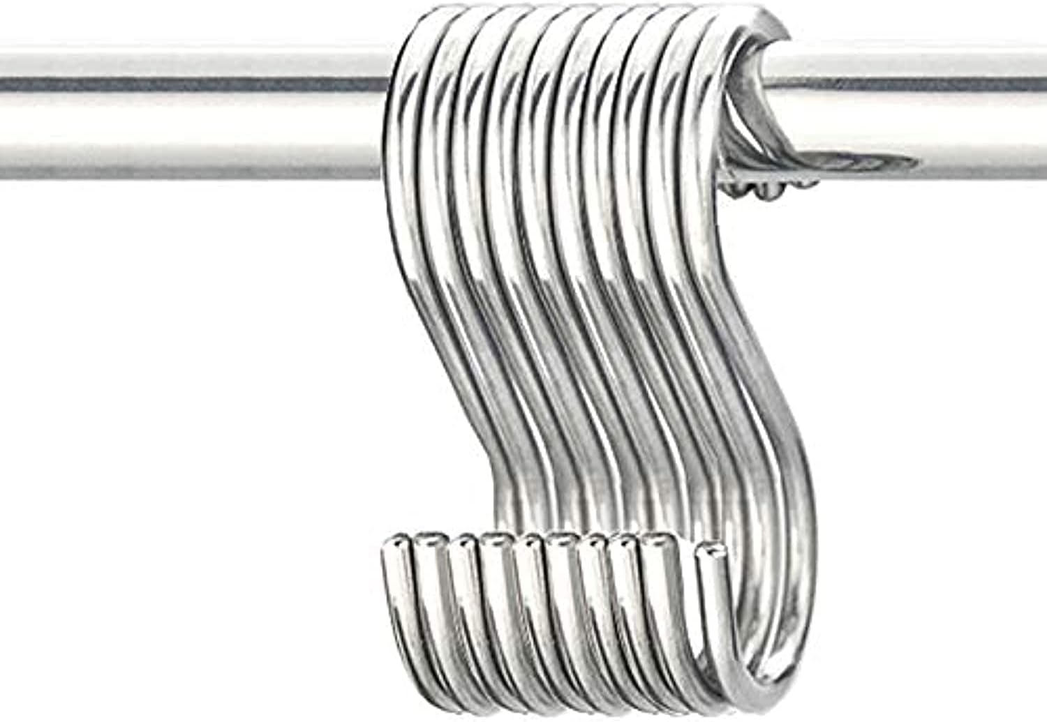 Best-encounter 10 Pack S Hooks Heavy Duty Hanging Hooks 304 Stainless Steel S Shaped Metal Kitchen Pot Pan Hangers Rack Hooks