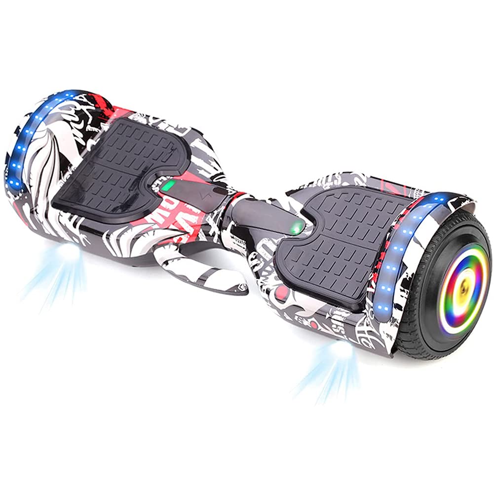 Hoverboard, All Terrain Two-Wheel-7"Intelligent Self-Aligned Electric Unicycle with Built-In Bluetooth Speaker LED Lights for Adult Children's Gift,B