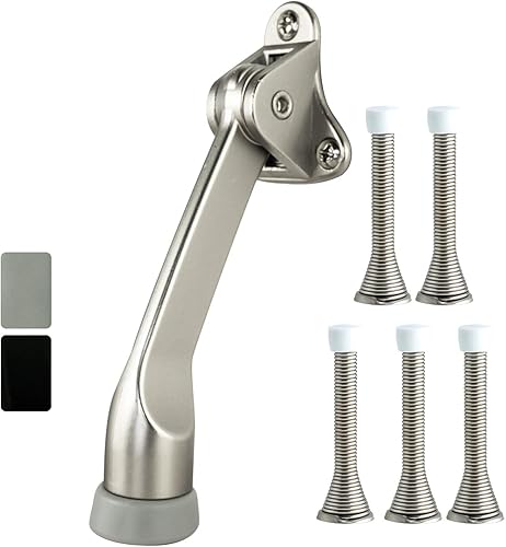 Miniatura 1 de Jack N'Drill - 1 tope de puerta de 4 pulgadas  Con punta de goma antideslizante para suelos de madera, hormigón, baldosas y alfombrados  Funciona en