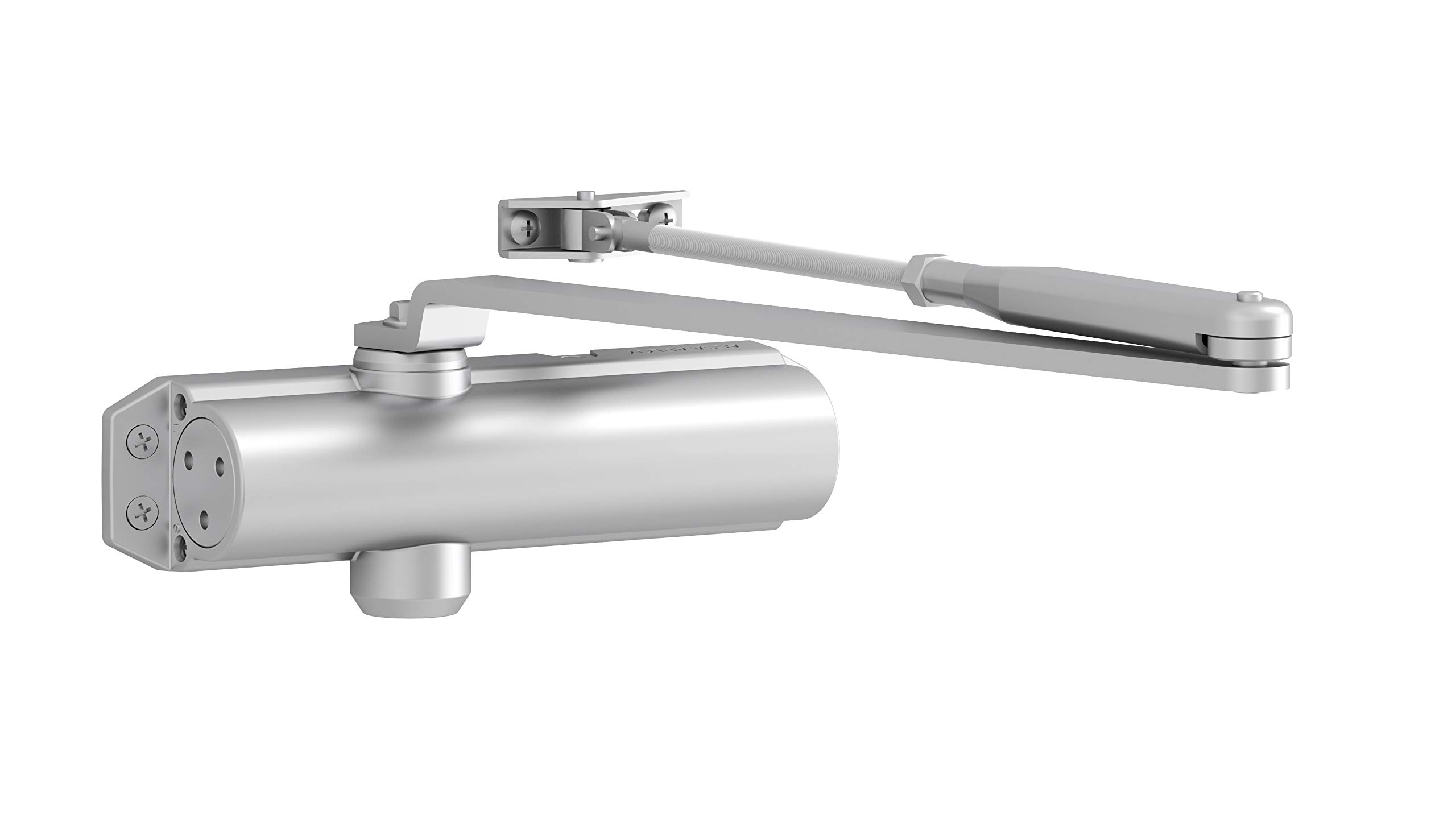 TESA DC120 DC120-EV1- cierrapuertas, EN 4, para puertas hasta 80 kg, brazo articulado, apto para puertas cortafuegos, acabado Plata EV1, instalación en superficie, control de cierre regulable