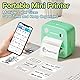 LX-D2 Mini Drucker, Tragbarer Thermodrucker, Bluetooth-Aufkleberdrucker mit 8 Rollen Aufklebern, kompatibel mit Smartphones und Tablets zum Lernen, Bilder, Quittungen, to-Do-Listen (Grüne Kamera)