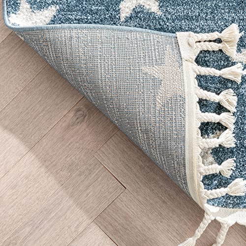 Well Woven KEN-24-6 Kennedy Stars 6'7 Inch X 9'3 Inch Blue Modern Kids Rug Area Rug thumb #6