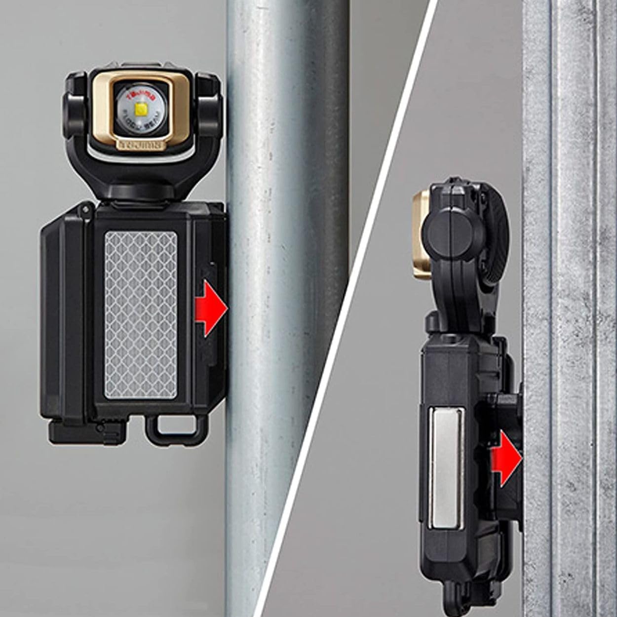 Tajima Grati-Lite Work Light - Rechargeable Detachable LED Light with 500 Lumen Flood Beam and Belt Holder - LE-SF501D-SP