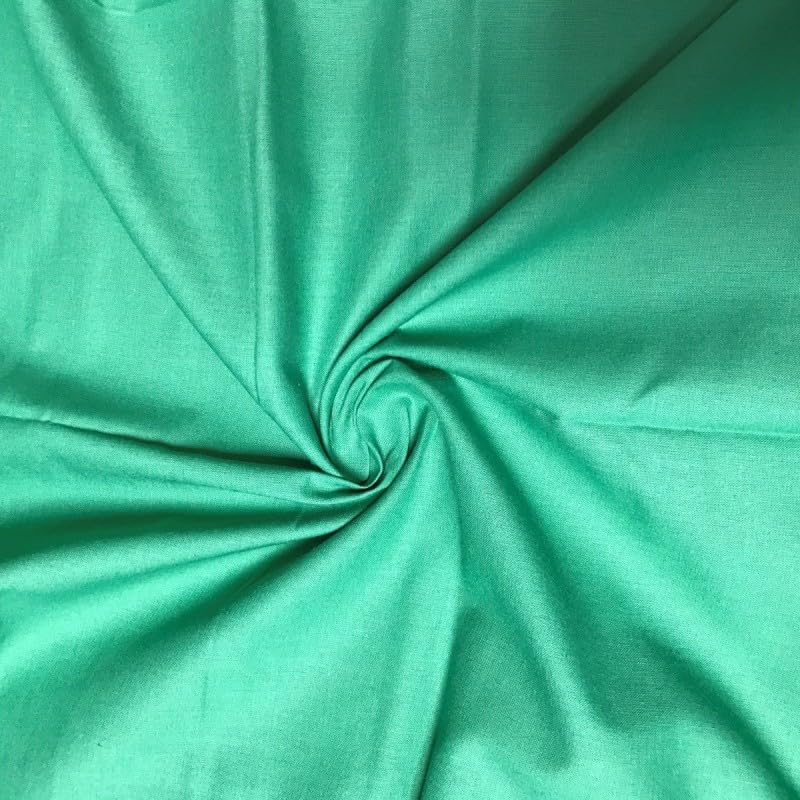 EU Fabrics 100% Cotton Casement Fabric | Fire Retardant Material for Sewing | Ideal for Ceilings, and Exhibitions | Lightweight and Soft Cotton Fabric by Metre (Green, 1 Metre x 122cm)