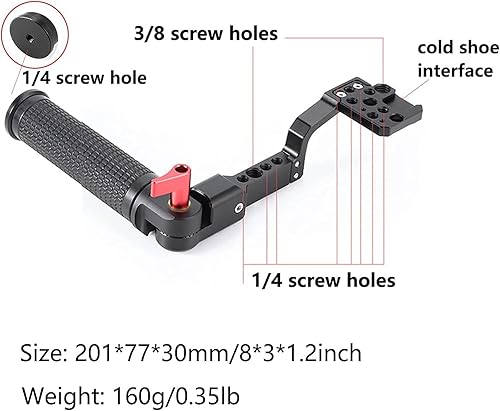 Miniatura 5 de Soporte de agarre de mango de cardán Soporte de monitor ajustable de 180° Soporte de mango de video profesional con placa de zapata fría para DJI