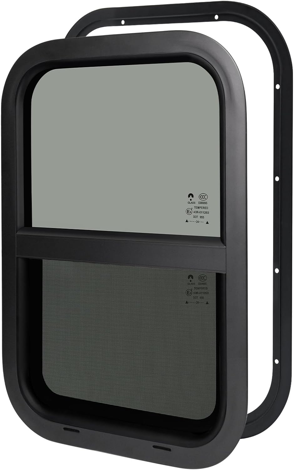 NOVINO RV Window,Camper Replacement Vertical Sliding RV Window for Cargo Trailer Utility Travel Trailer Cargo Van Truck SUV 14" W x 22" H, Fit 1" or 1-1/2" Thick Wall,DOT Approved 14"W x 22"H 1