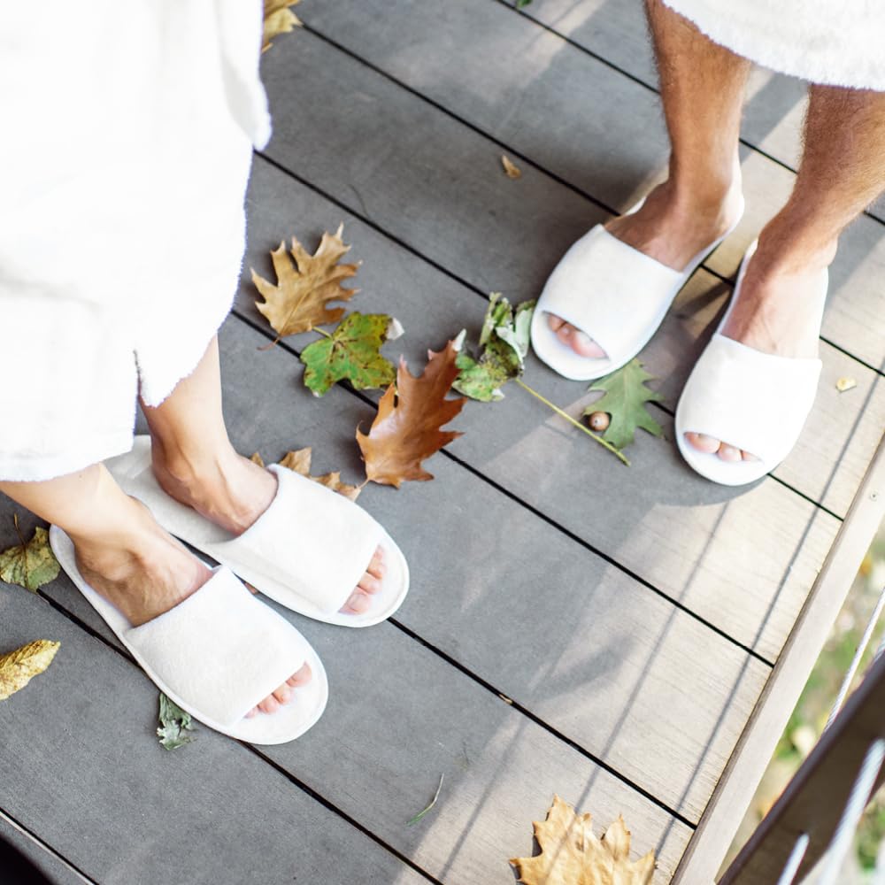 FRANZ MENSCH 200 Stück Hygonorm Slipper Classic, offen | Polyester, Box, white, universal, standard, L: 28.5cm, B: 11cm, Hotelslipper, Einweg-Hausschuhen, Gästeschuhe