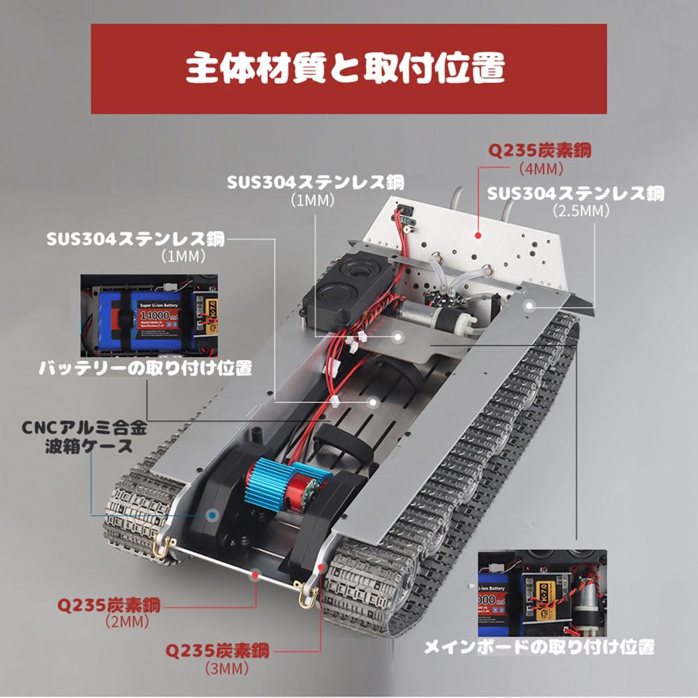 Amazon.co.jp: ラジコン 戦車鋼製シャーシヘンロン1/16ドイツ重戦車