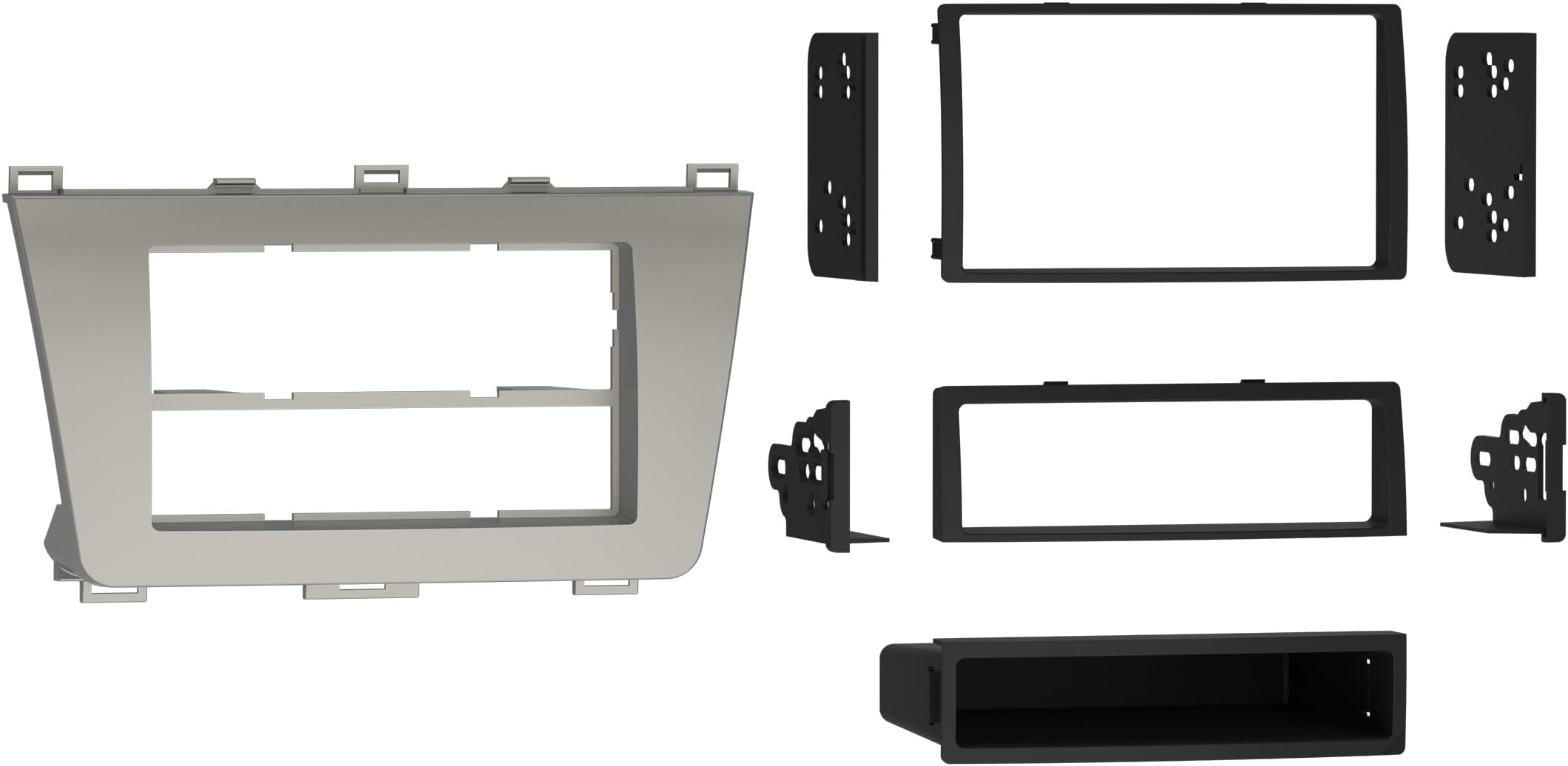 Electronics 99-7511S Single DIN or Double DIN Radio Installation Dash Kit Fits 2009-2013 Mazda 6 (Silver)