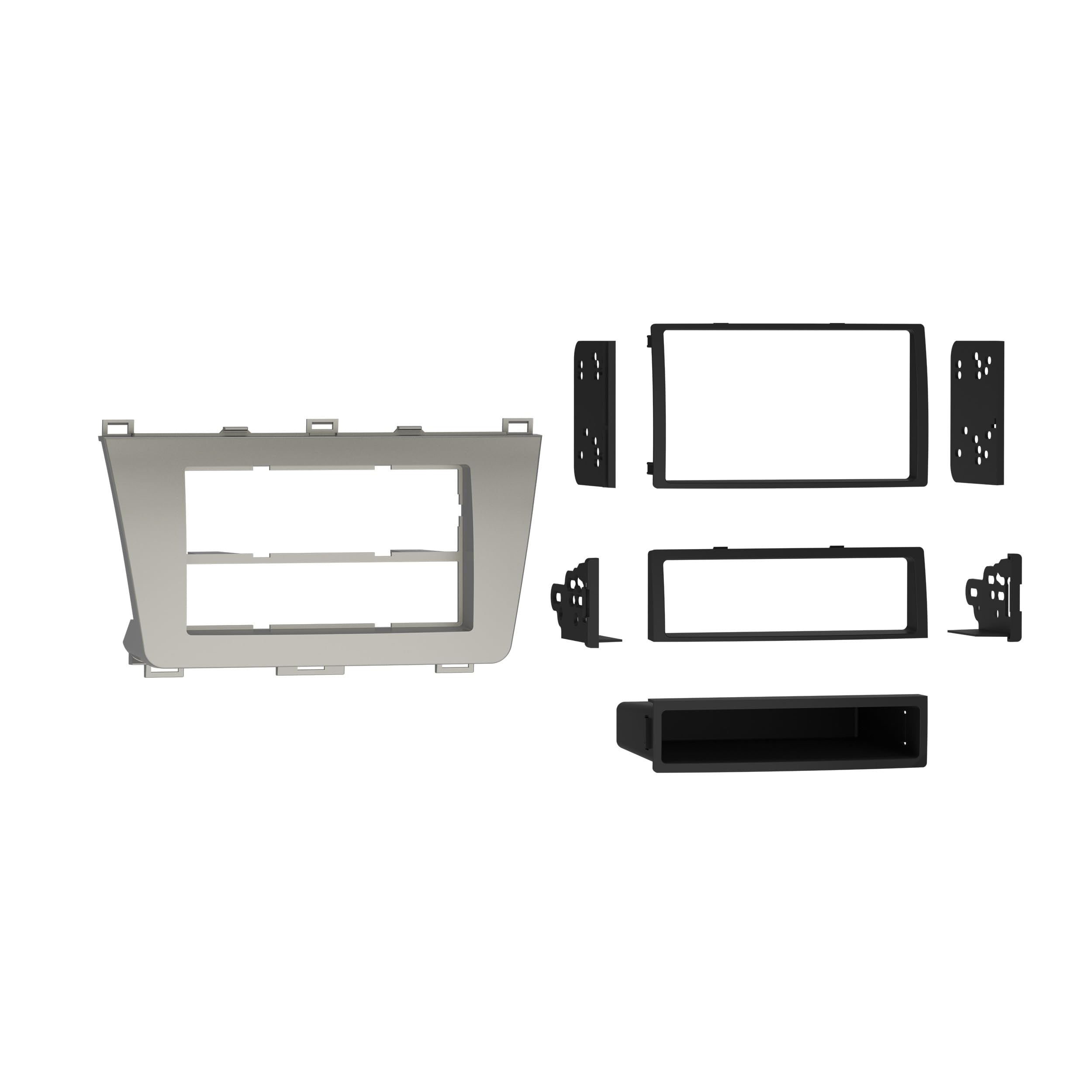 Metra Electronics 99-7511S Single DIN or Double DIN Radio Installation Dash Kit Fits 2009-2013 Mazda 6 (Silver)