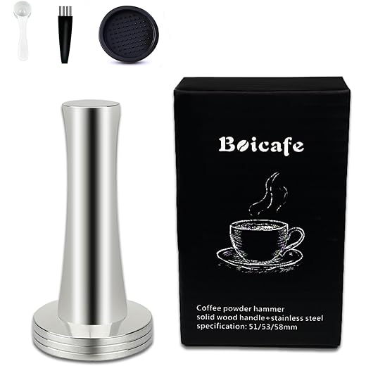 Boicafe Coffee Tamper 39mm 40mm, Espresso Tamper 39mm 40mm, 39mm 40mm 304 Stainless Steel Espresso Coffee Tamper with Mat
