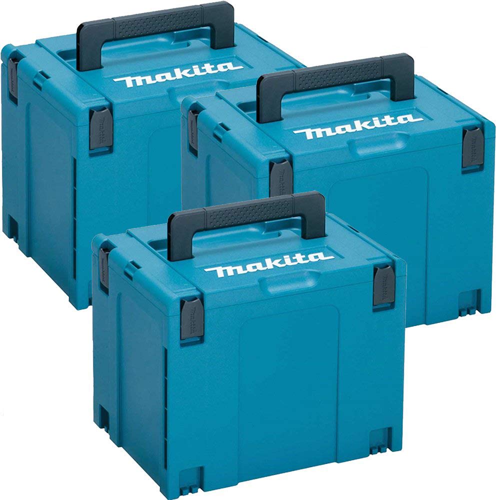 Makita Turquoise Triple Pack 821552-6 Makpac Type 4 Stacking Connector Case 396Mmx 296Mmx 315Mm Pack Of 3