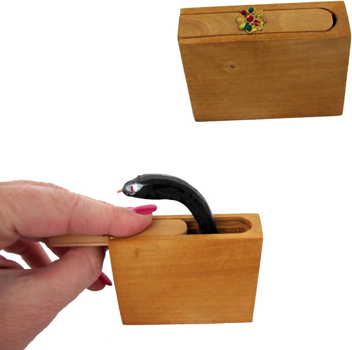 IIV Treasure Gurus Surprise Snake Bite in Wooden Box Gag Gift Practical Joke Prank Toy