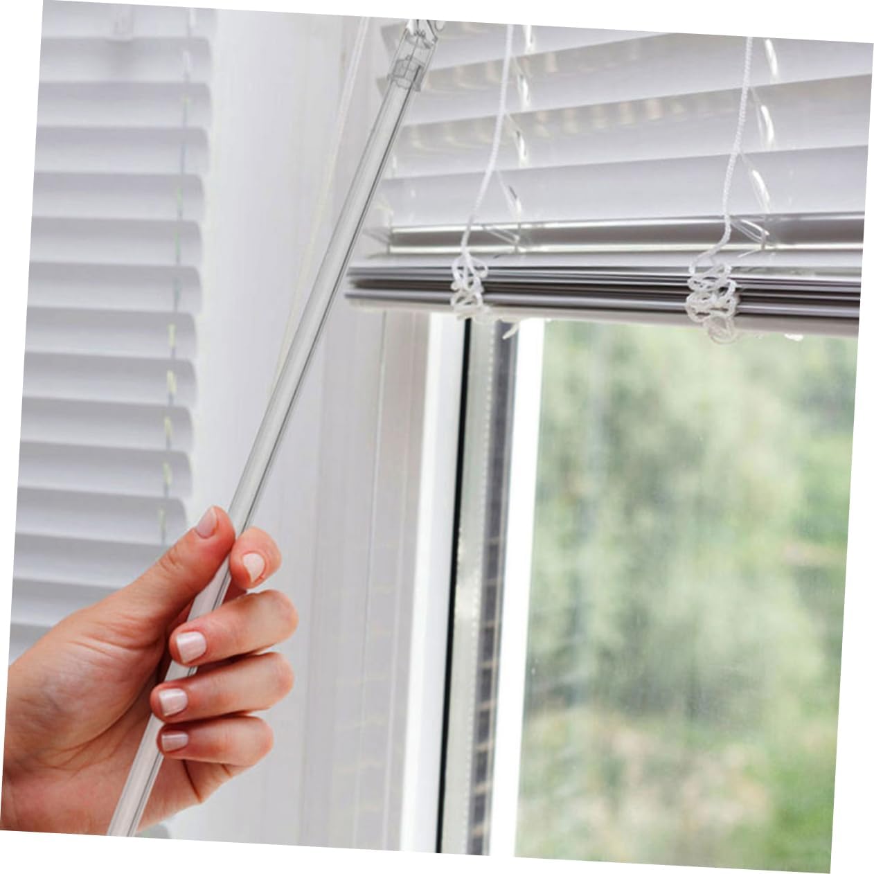Cabilock 5pcs Vertical Blind Replacement Parts Curtain Pull Rod with Hook for Tilt Control Blinds Opener Accessory