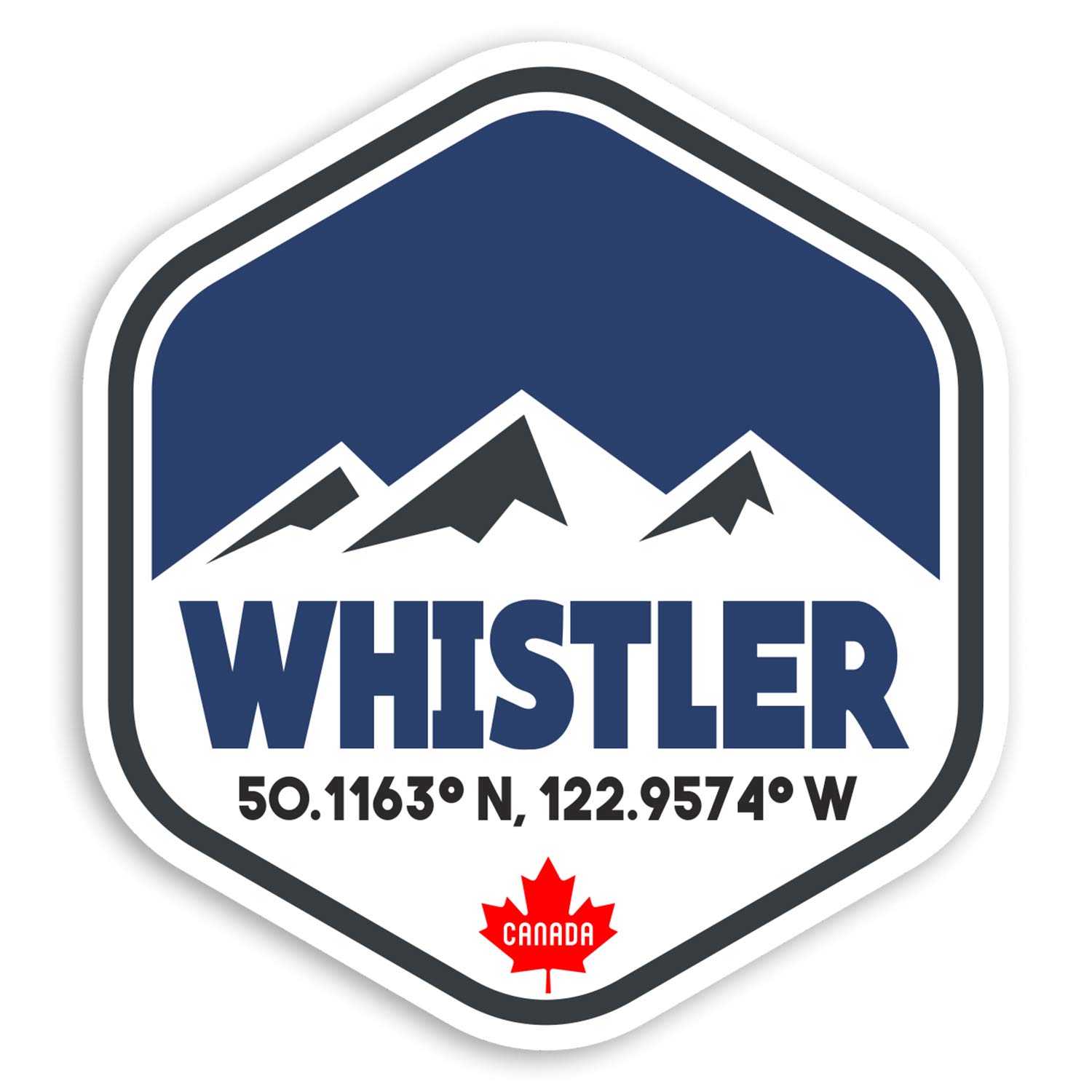 Destination Vinyl Ltd Multi 2 X 10Cm Whistler Canada Vinyl Stickers Ski Snowboard Luggage Sticker #31228 (10Cm Tall)