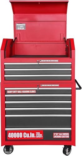 GSTANDARD Combo de 9 cajones de 36 pulgadas, acero de calibre 20-22, perfecto para organizar tu garaje, almacén o taller de herramientas de alta