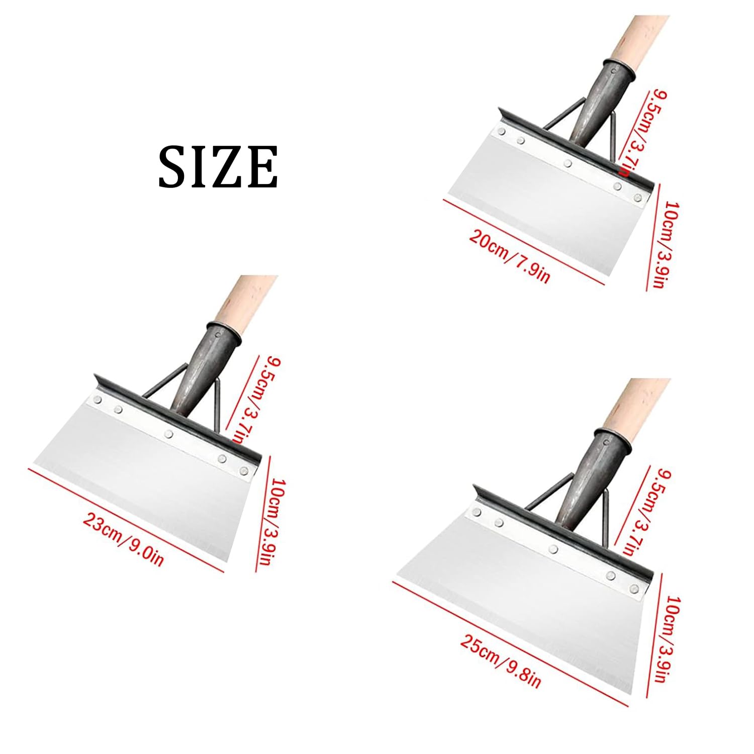 Wopedally Multifunctional Cleaning Shovel, Grass Removal Tool for Garden, Flat Steel Edging Shovel, Weed Removal Shovel (25cm)
